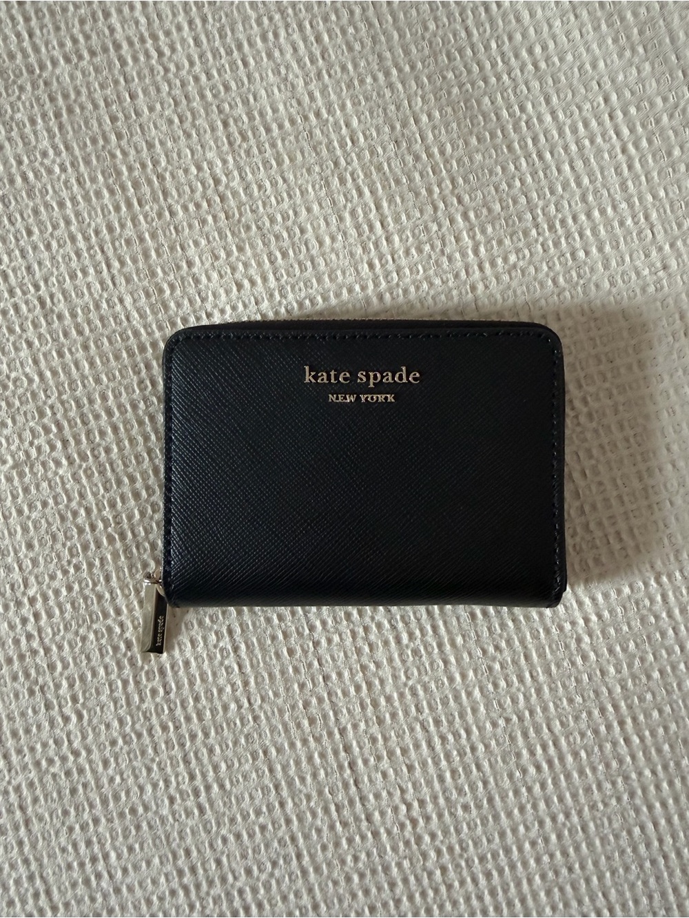 Kate Spade Spencer Saffiano Leather Zip Card Case Black